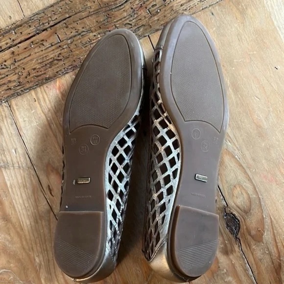 FS/NY French Sole New York Lattice Cap Toe Leather Ballet Flats 6 - Picture 7 of 9